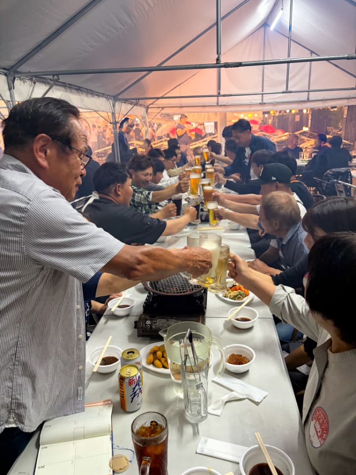 ビアガーデンで乾杯!